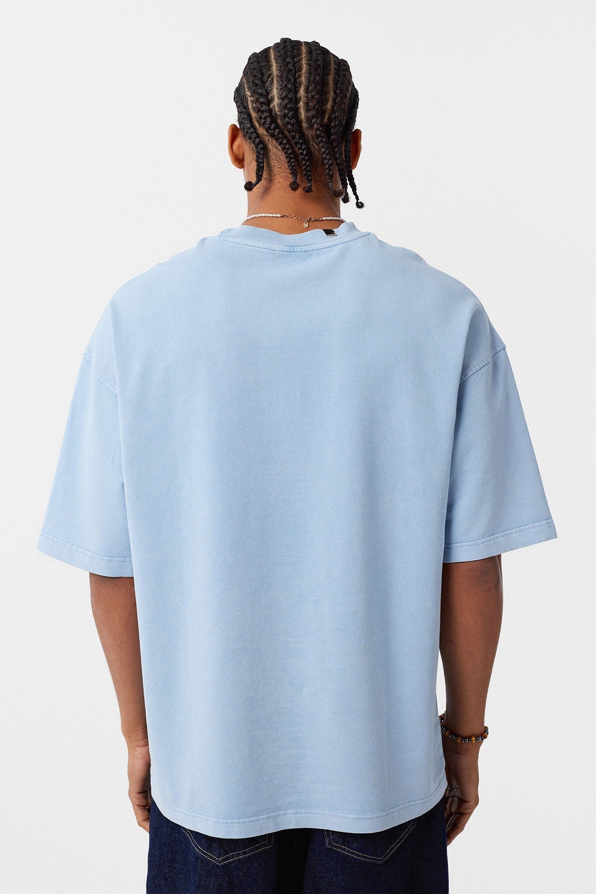 Oversized T-Shirt with Washed Collar Detail