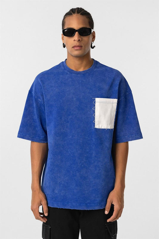 Oversized T-Shirt with Washed Pocket Detail