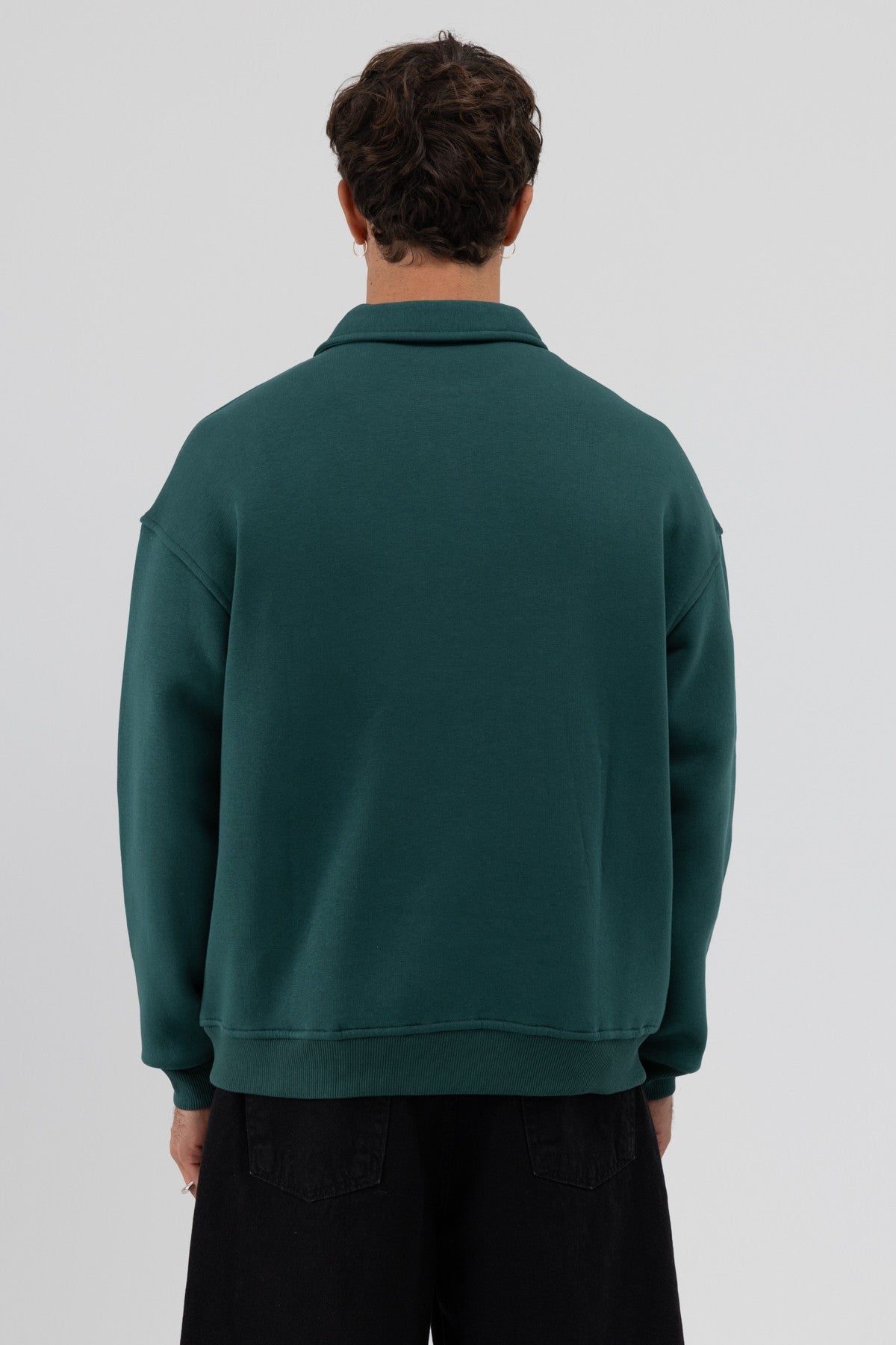 Basic Polo-Neck Sweatshirt