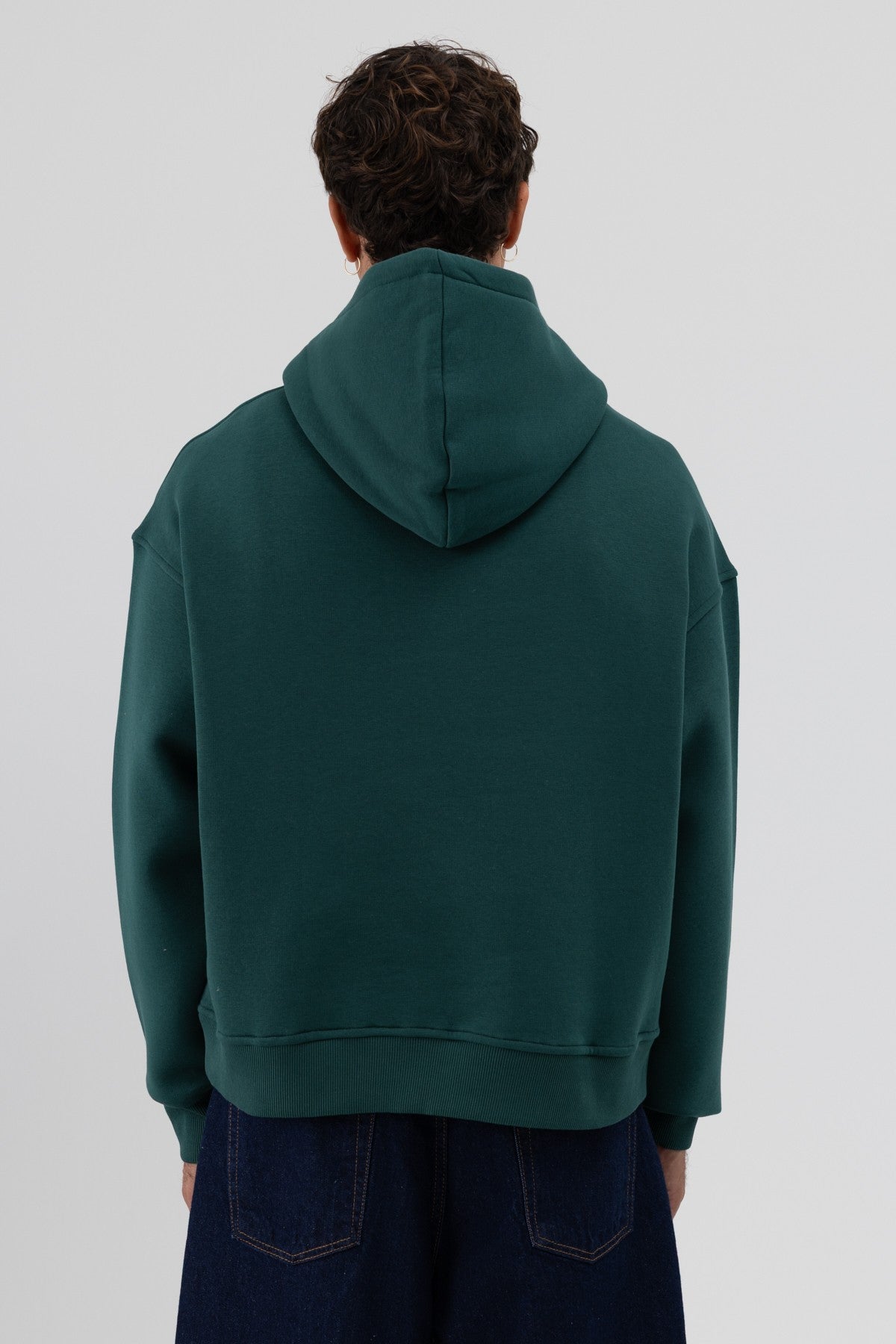 Basic Hooded Boxy-Fit Sweatshirt