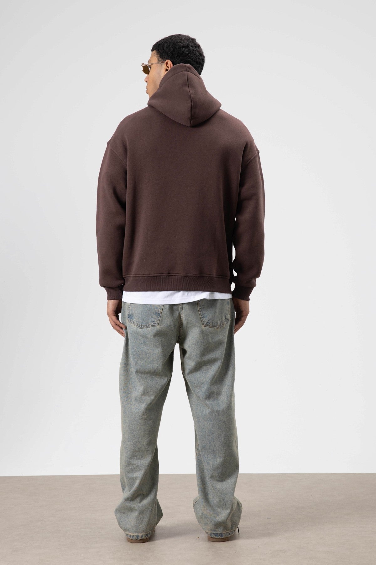 Oversized Hooded Sweatshirt with Scarf Detail
