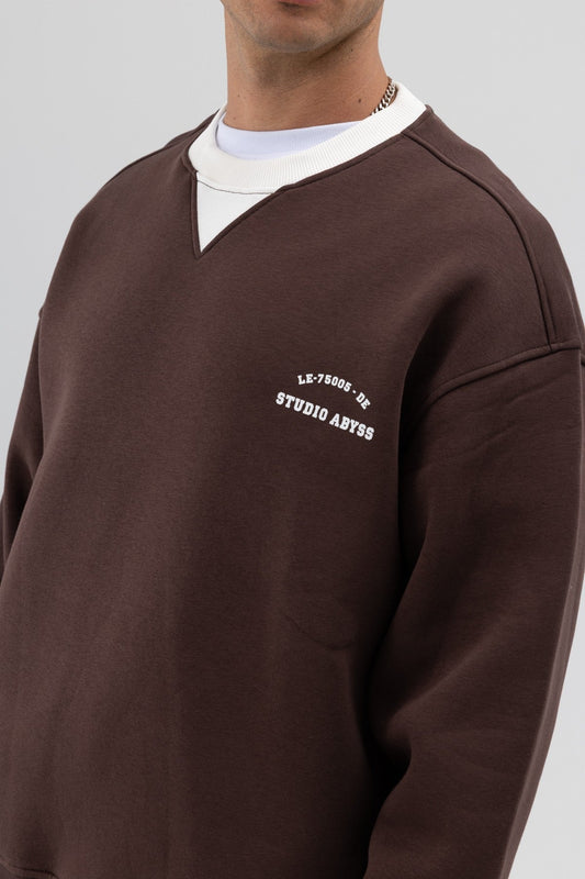 Oversized Bike Neck Print Sweatshirt