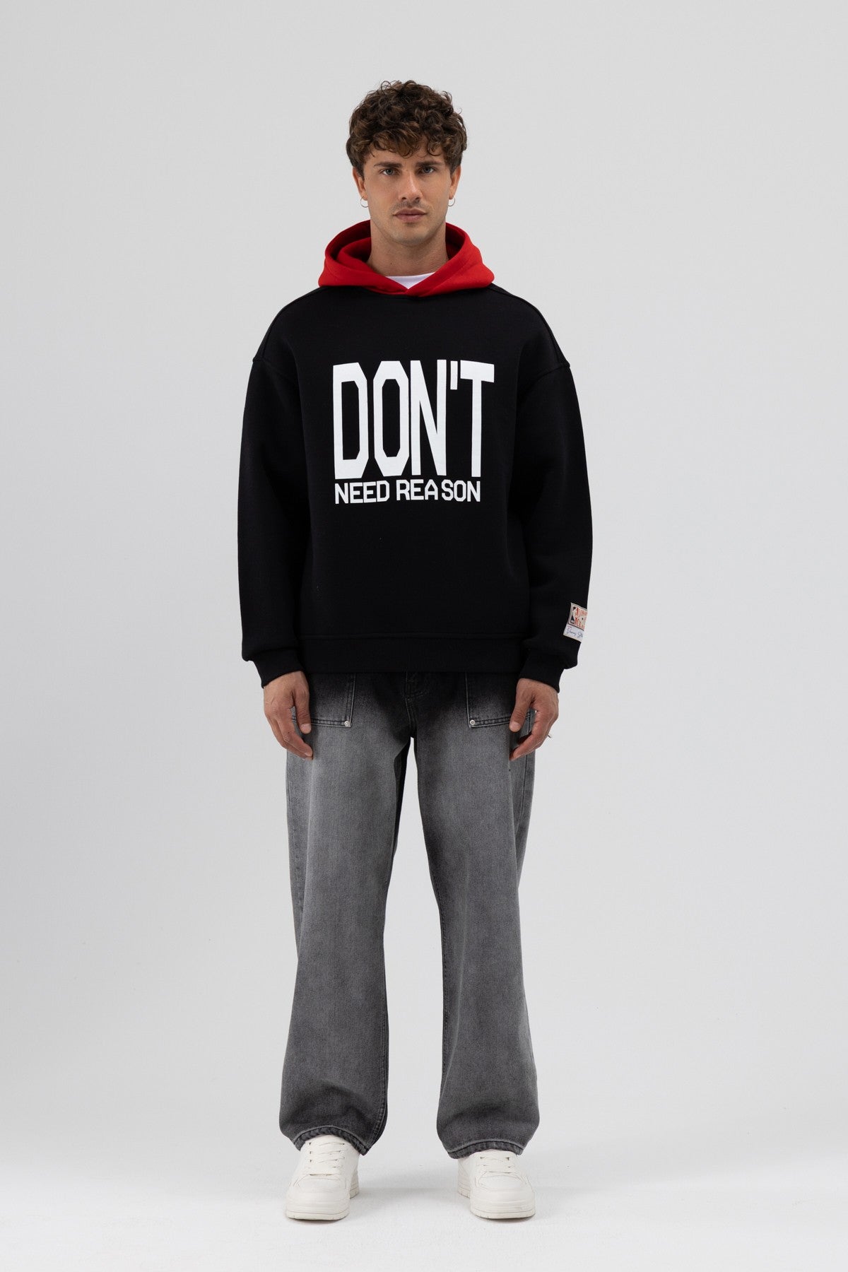 Two-Tone Printed Oversized Sweatshirt V70-92