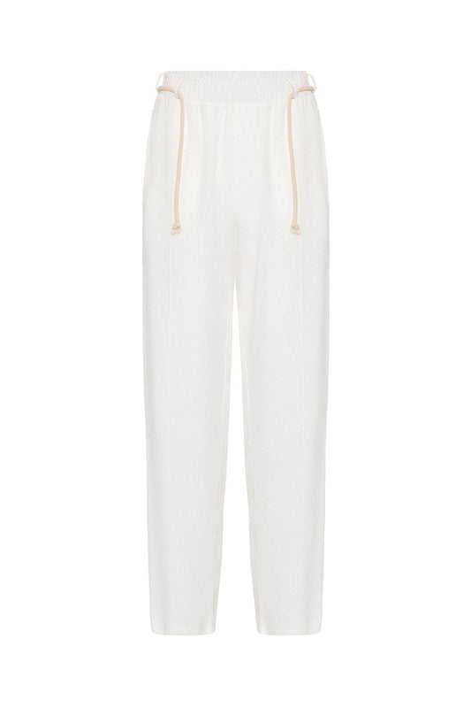 Baggy Lyocell Pants with Detailed Waistband