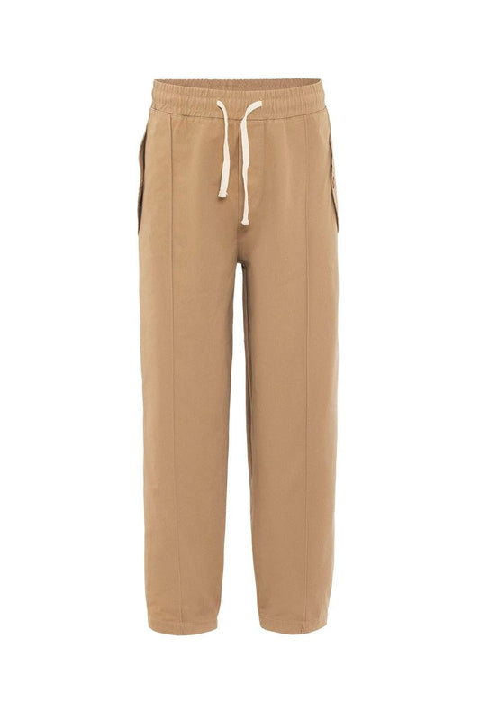 Lace-Up Baggy Gabardine Pants