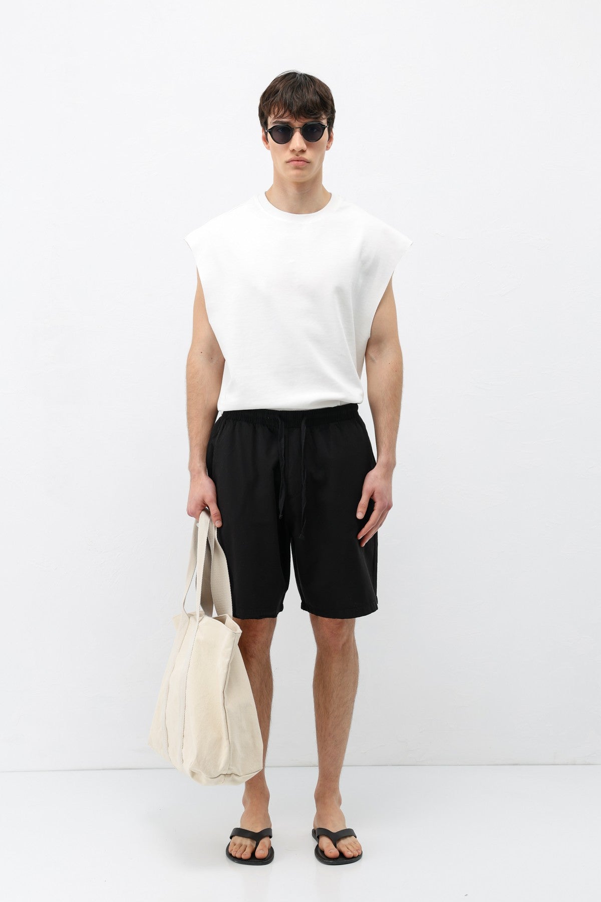 Oversized Linen Shorts