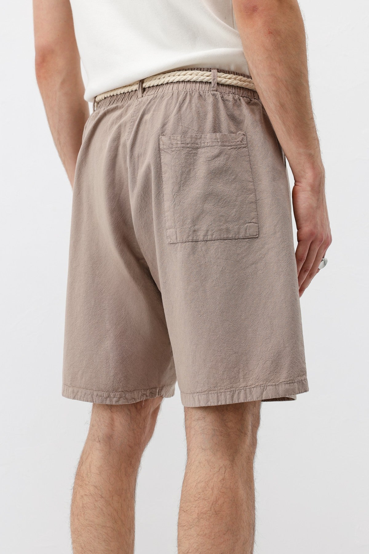 Oversized Linen Shorts with a Waistband