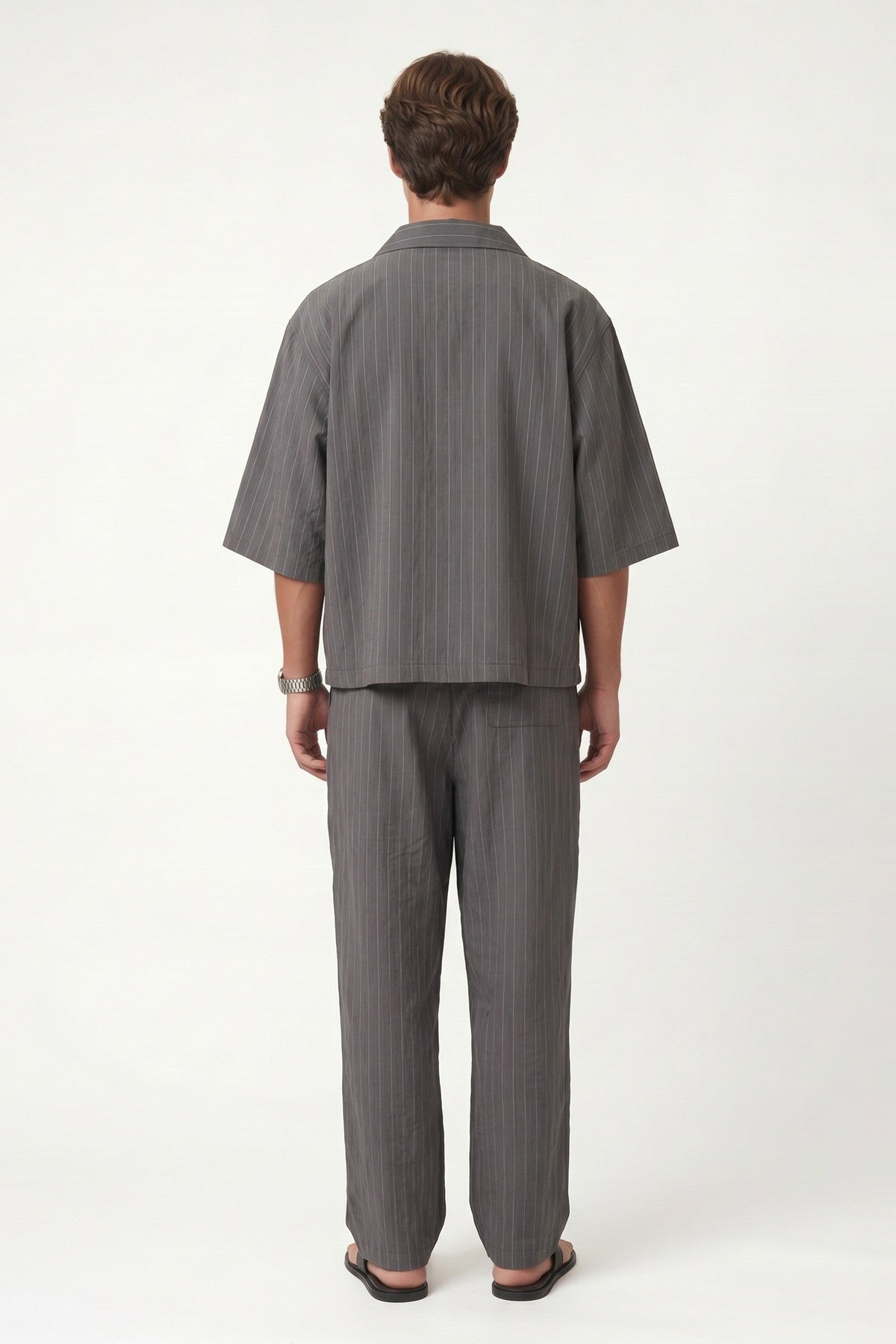 Striped Lyocell-Blend Relaxed-Fit Pants