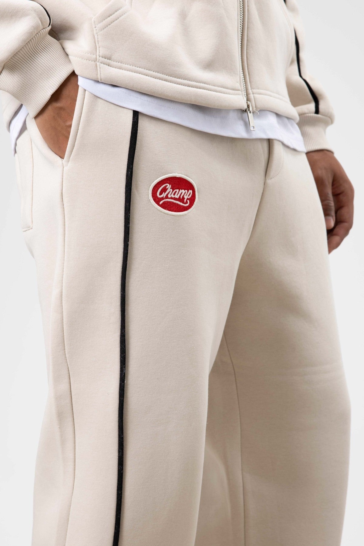 Oversized Sweatsuit Set with Stripe Details