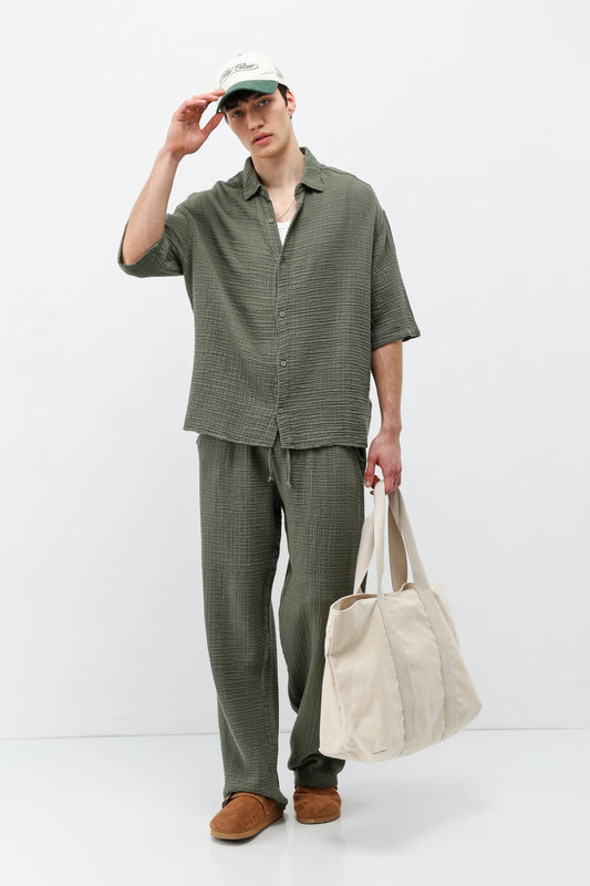 Muslin Fabric, Relaxed Fit Linen Set