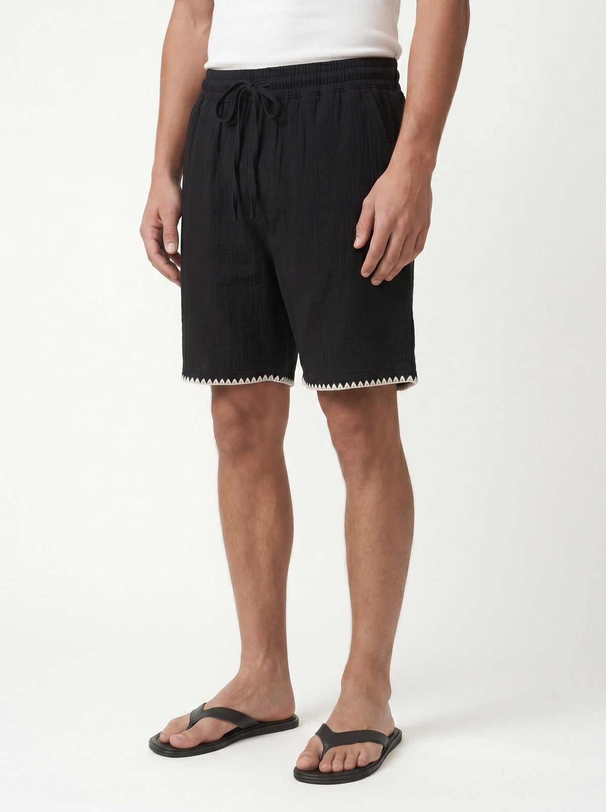 Stitched-Detail Shirt and Shorts Set