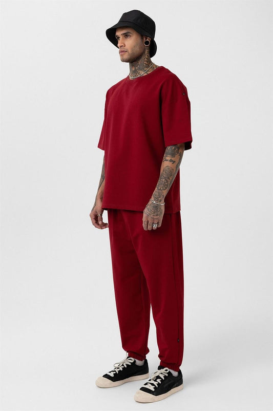 Basic Oversized Sweatsuit Set with Elastic Cuffs