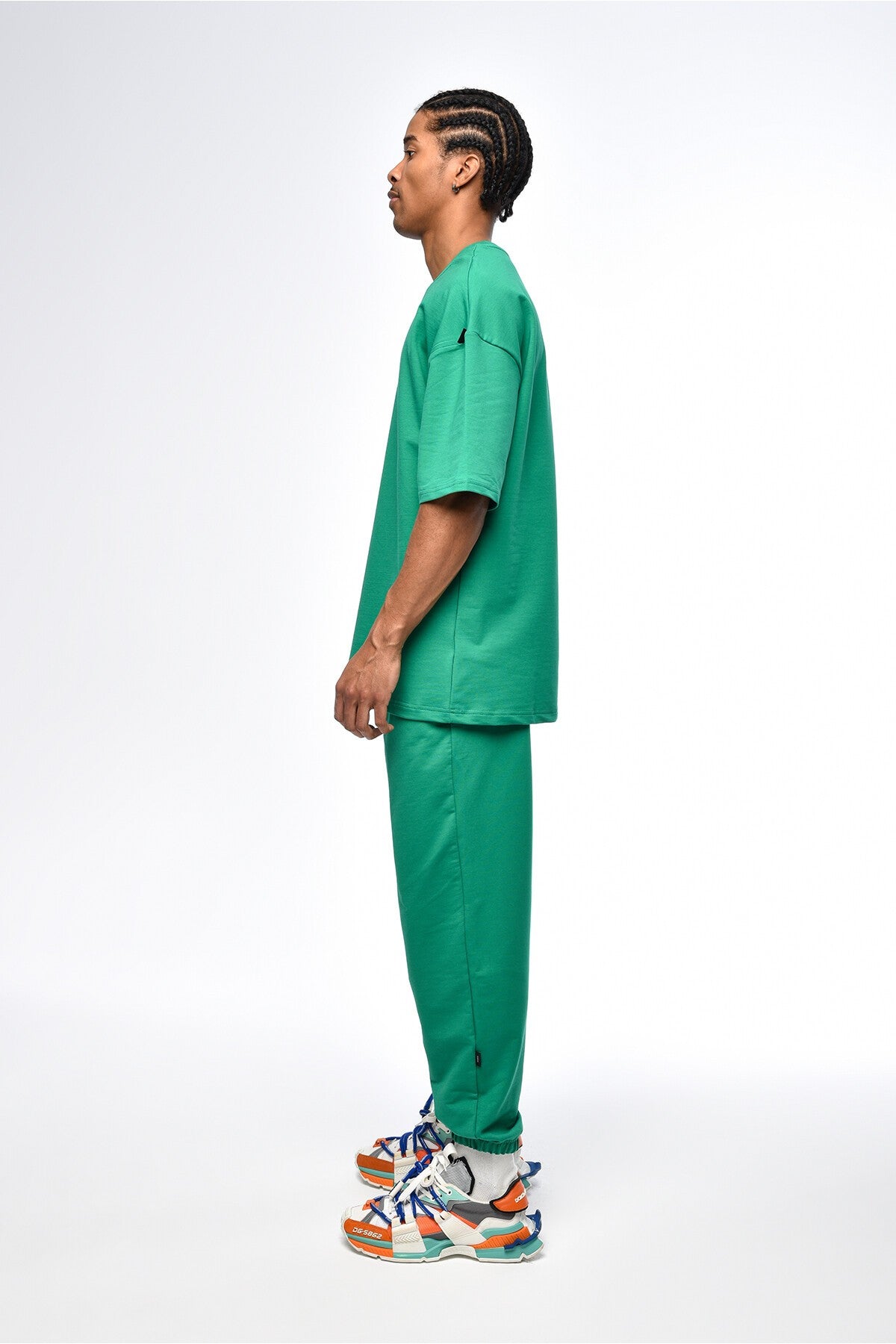 Basic Oversized Sweatsuit Set with Elastic Cuffs