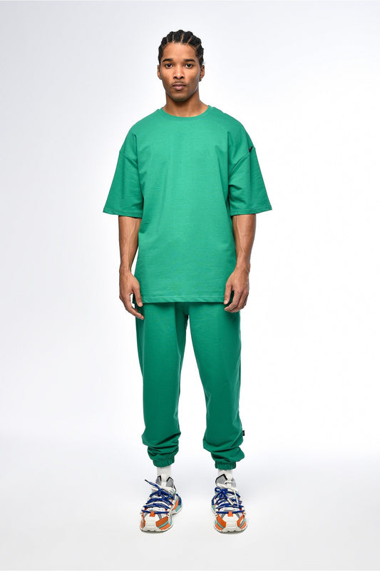 Basic Oversized Sweatsuit Set with Elastic Cuffs