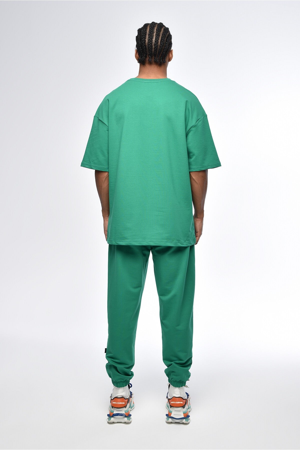 Basic Oversized Sweatsuit Set with Elastic Cuffs