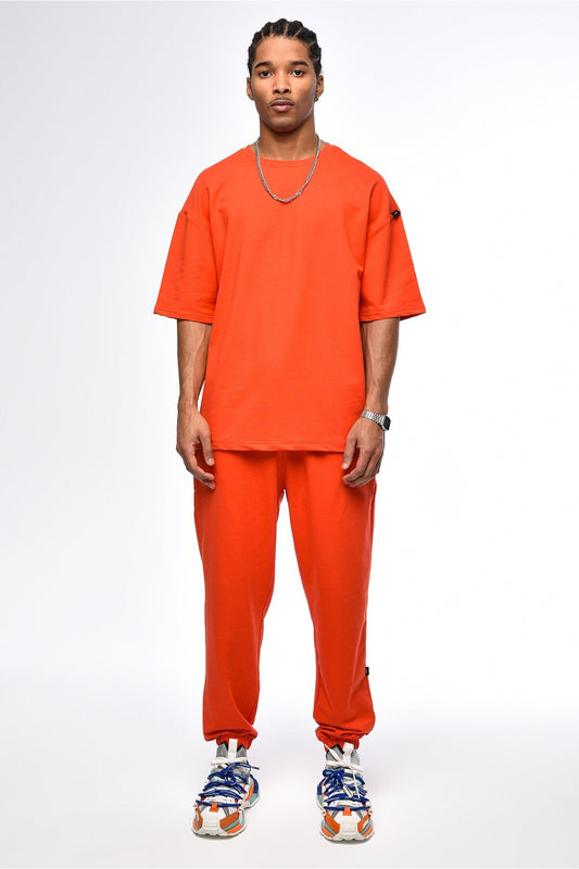 Basic Oversized Sweatsuit Set with Elastic Cuffs