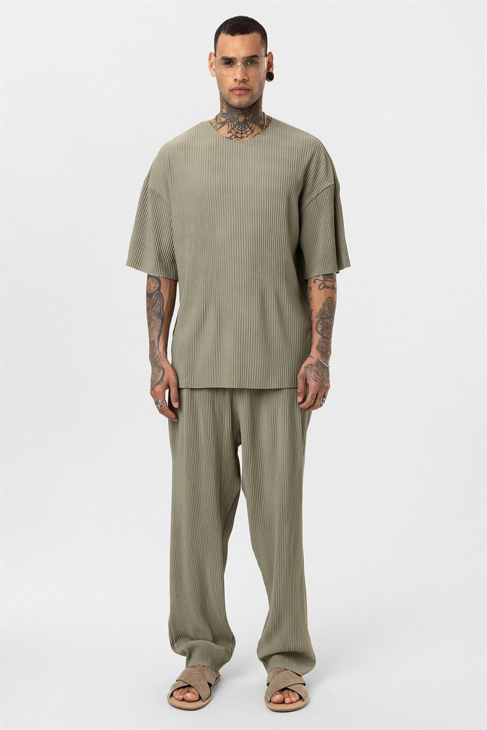 Basic Oversized Polo Neck Ottoman Set