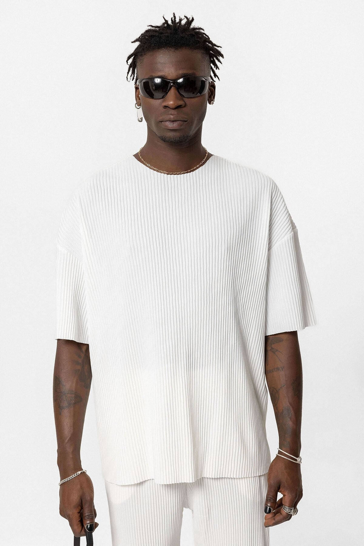 Basic Oversized Polo Neck Ottoman Set