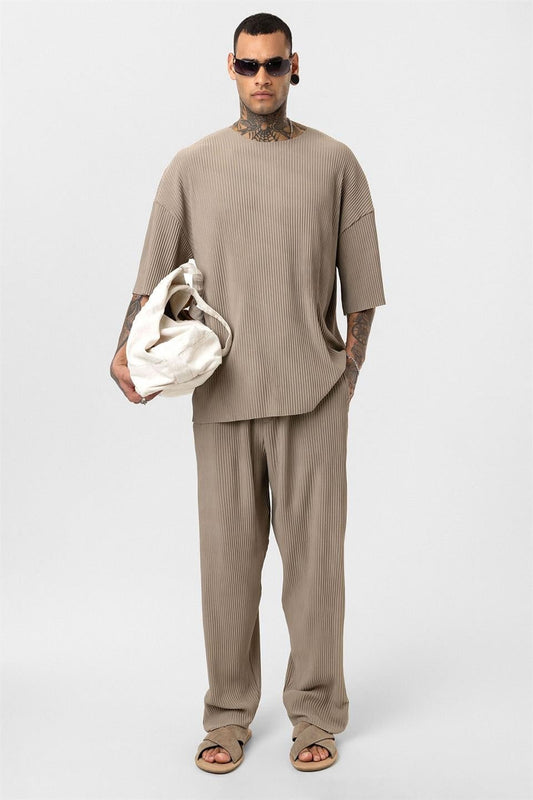 Basic Oversized Polo Neck Ottoman Set
