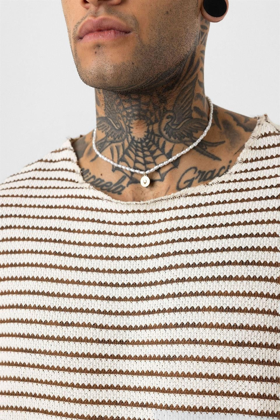 Oversized Striped Knit T-Shirt