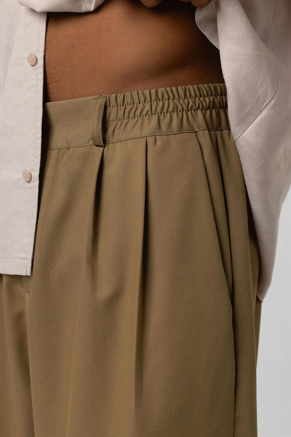 Baggy-Fit Fabric Pants