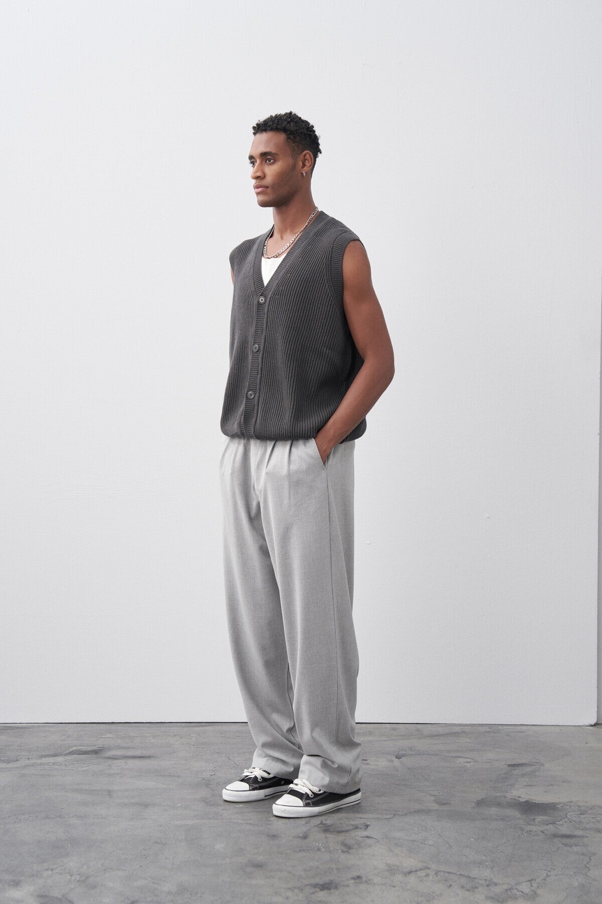 Baggy-Fit Fabric Pants