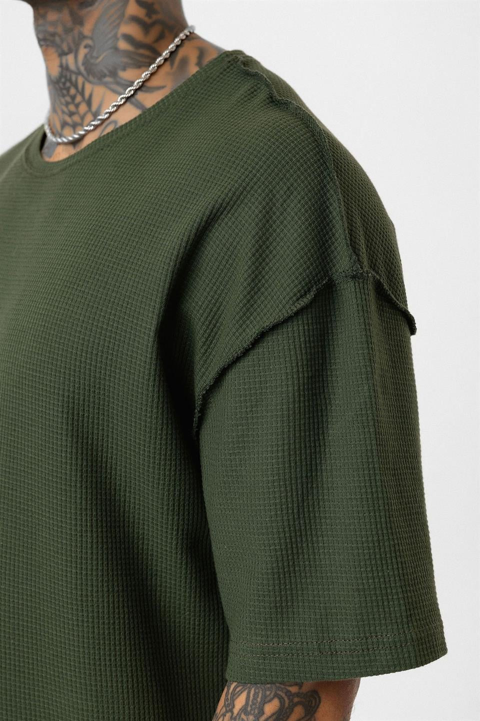 Oversized Knit T-Shirt with Back Print