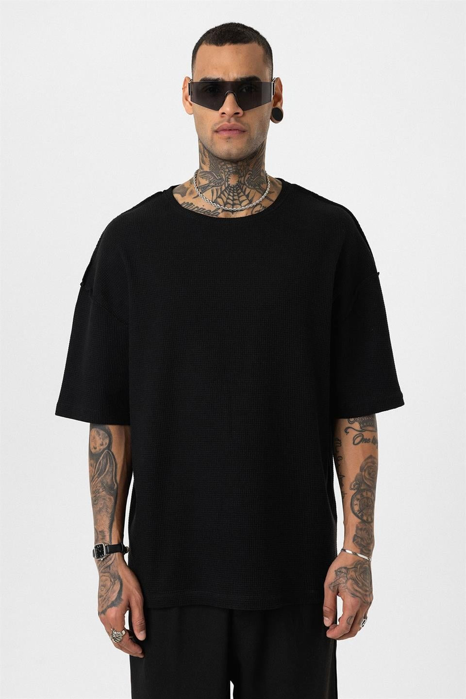 Oversized Knit T-Shirt with Back Print