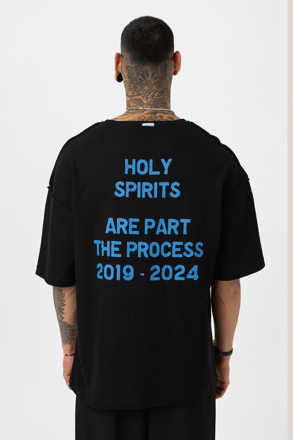 Oversized Knit T-Shirt with Back Print
