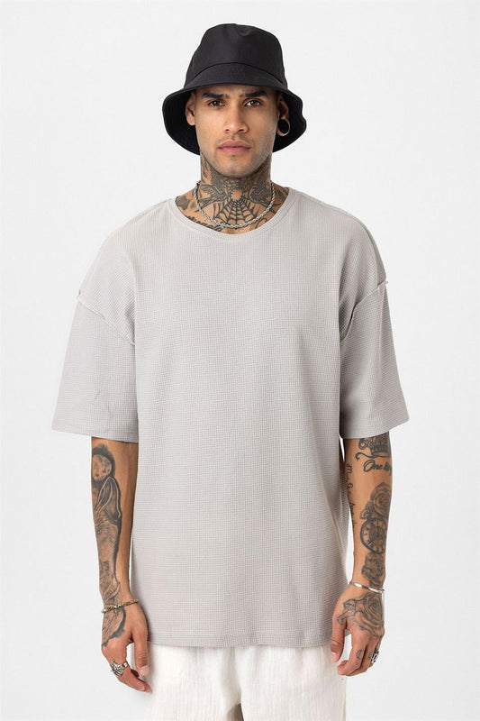 Oversized Knit T-Shirt with Back Print