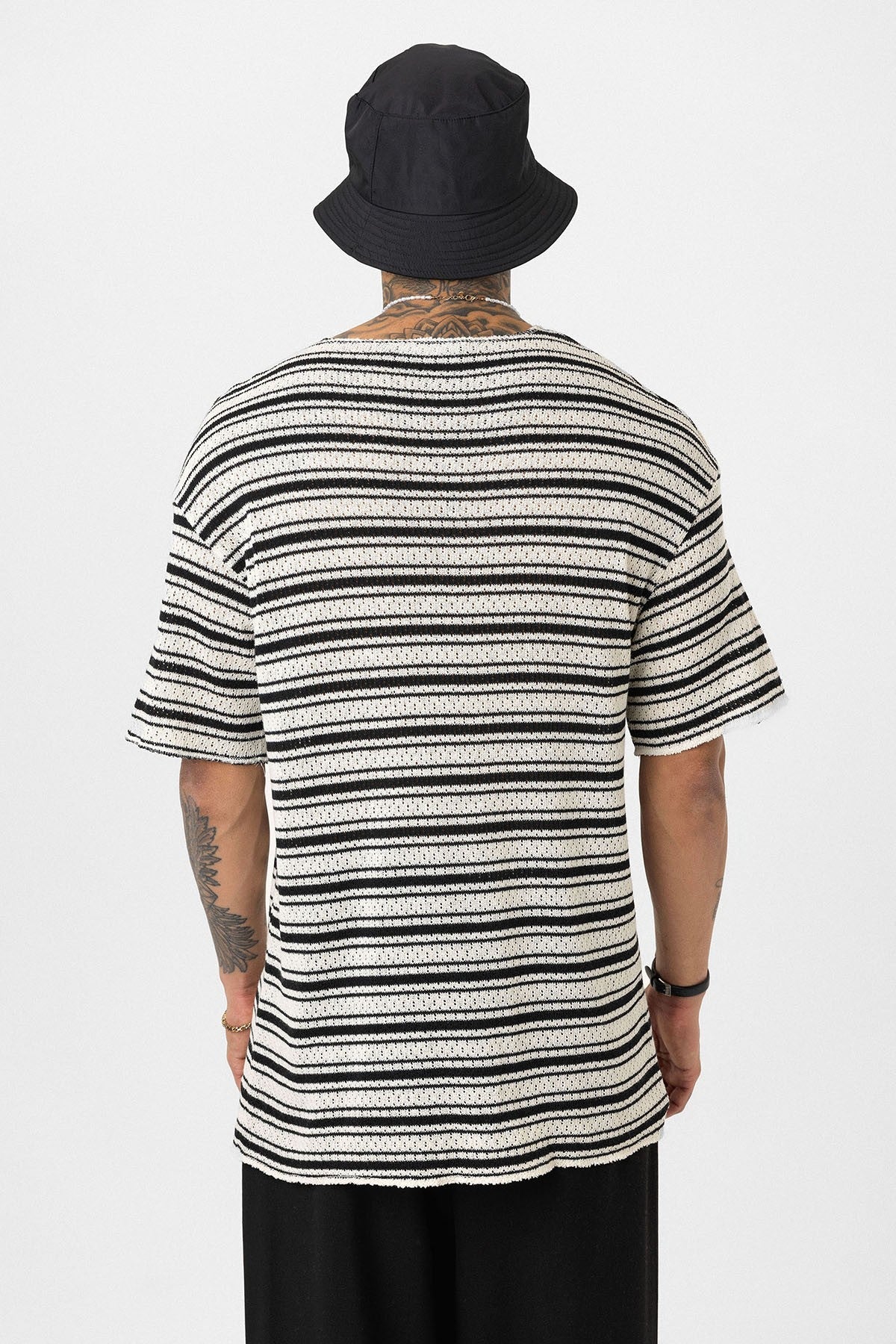 Oversized Striped Knit T-Shirt
