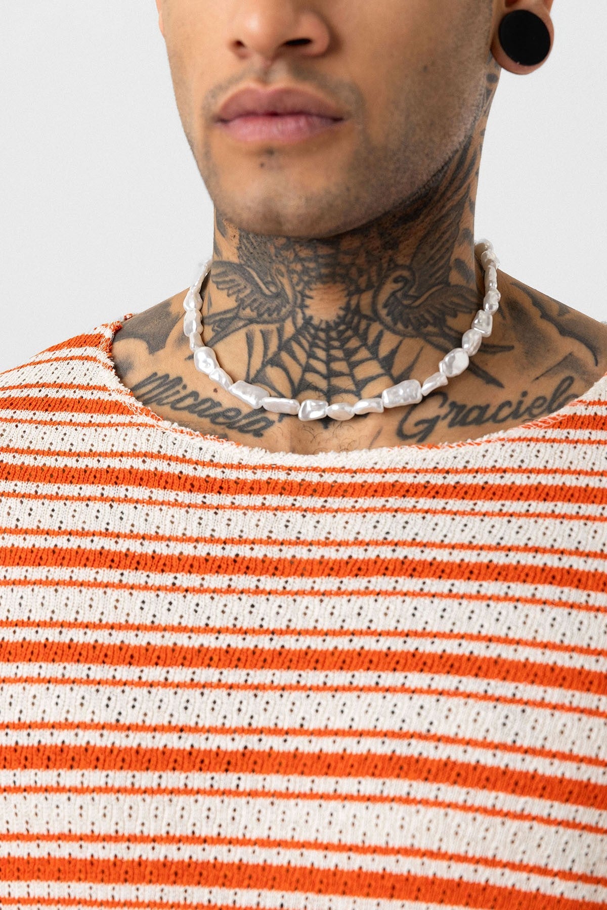 Oversized Striped Knit T-Shirt