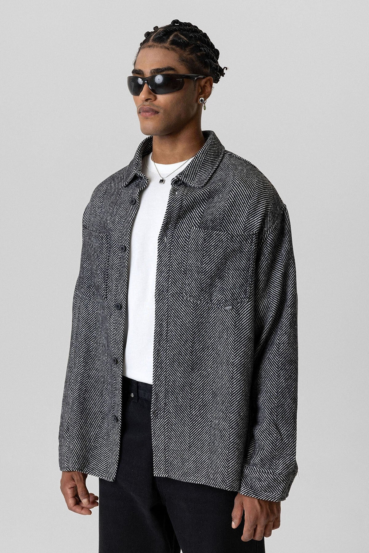 Oversized Lumberjack Shirt with Double Pockets