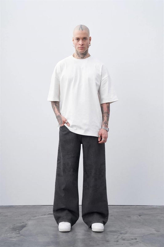 Laser-Printed Baggy Jeans