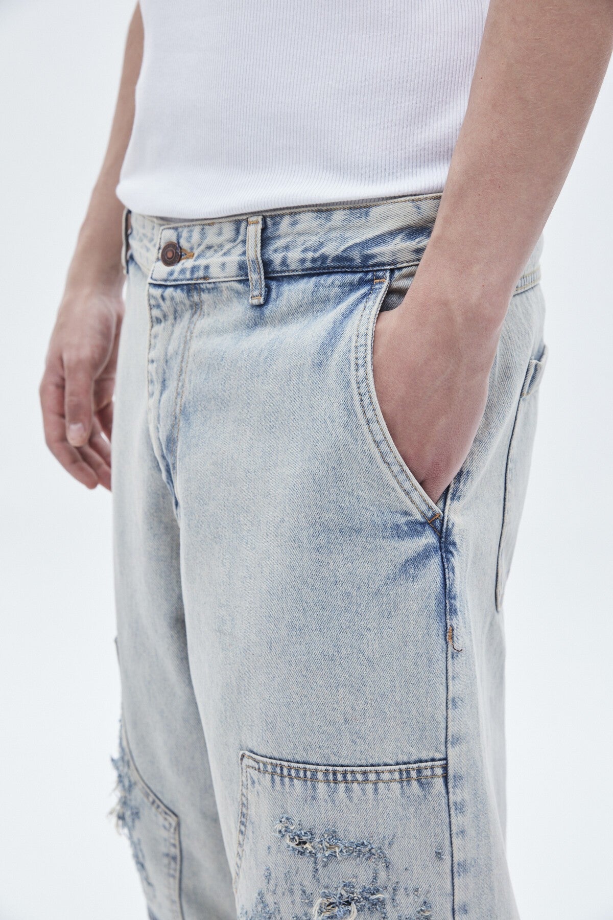 Oversized Denim Bermuda Shorts 40-224