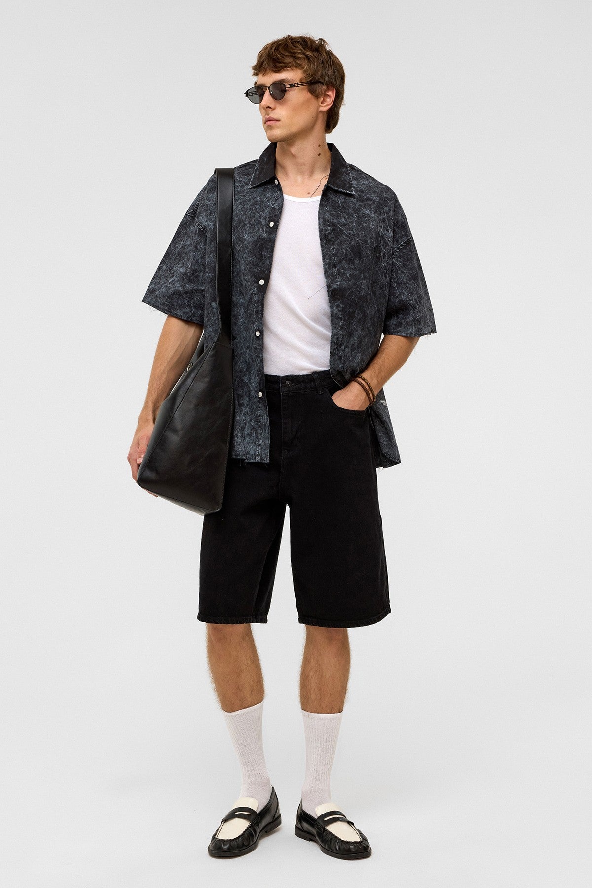 Oversized Denim Bermuda Shorts 40-285