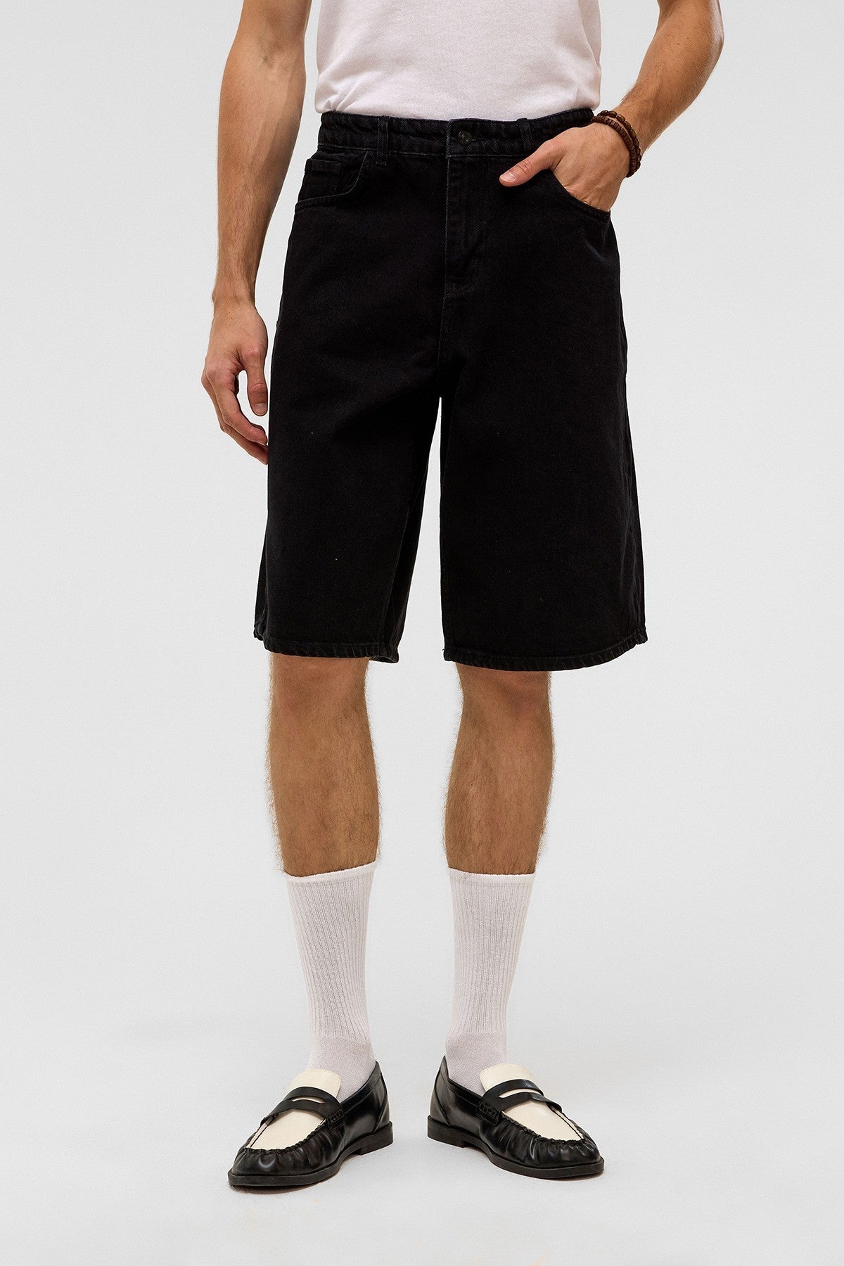 Oversized Denim Bermuda Shorts 40-285