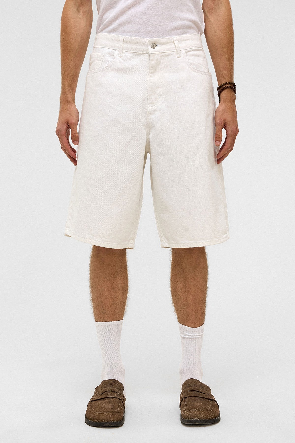 Oversized Denim Bermuda Shorts