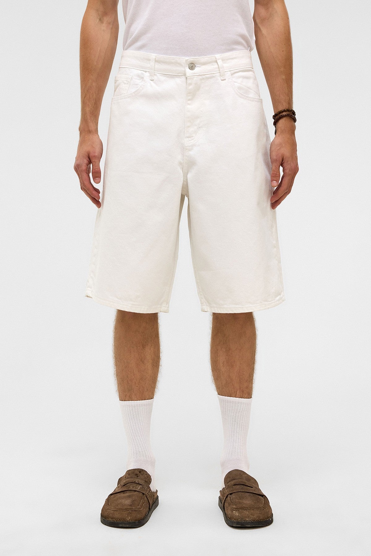 Oversized Denim Bermuda Shorts