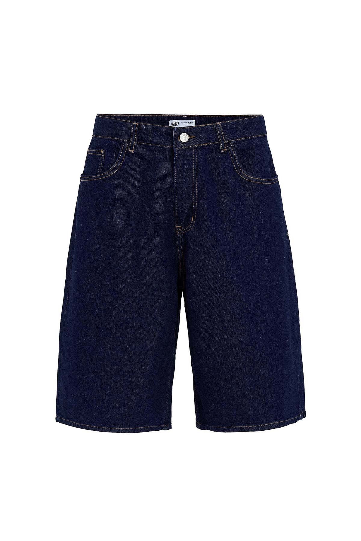 Oversized Denim Bermuda Shorts