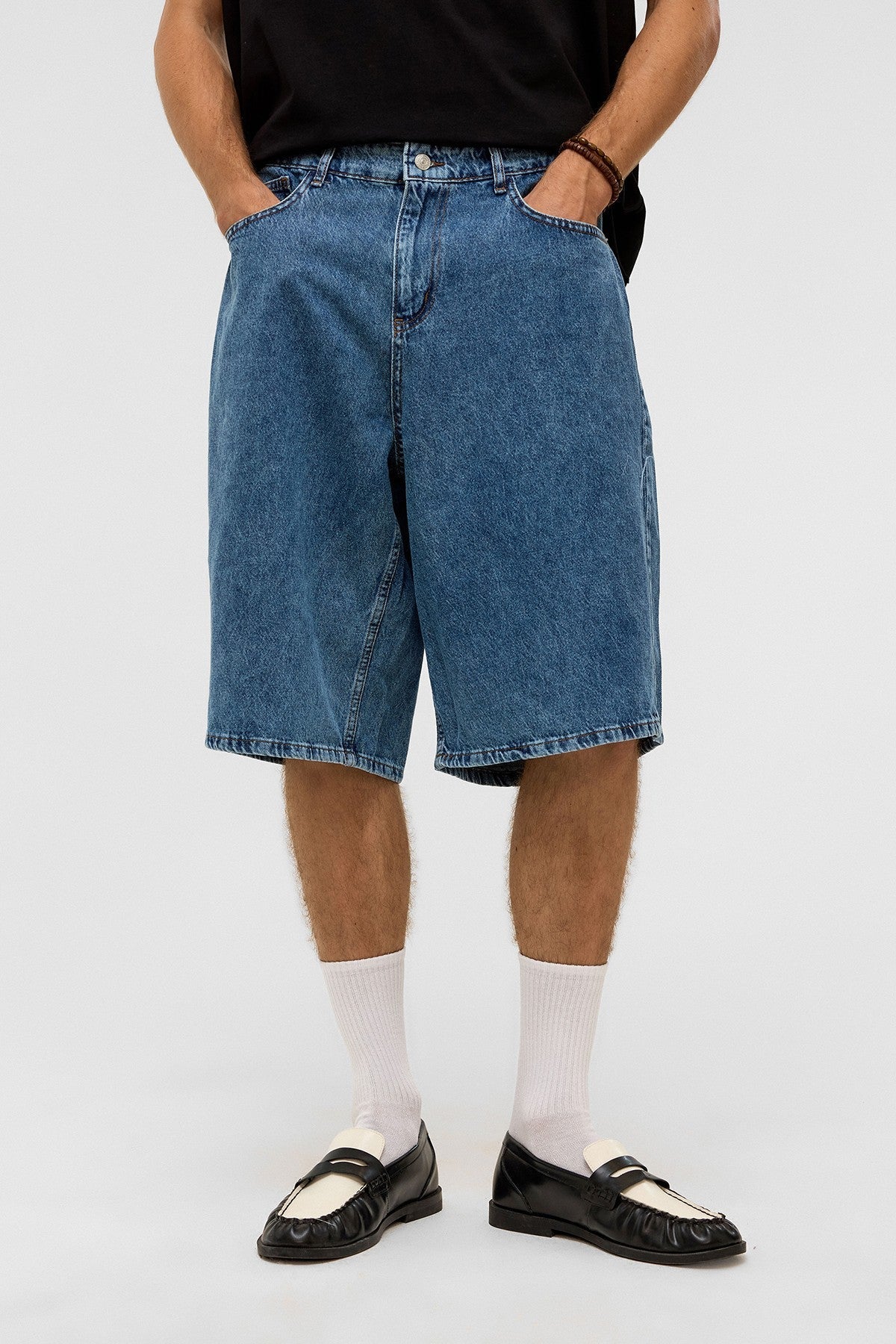 Oversized Denim Bermuda Shorts 40-285