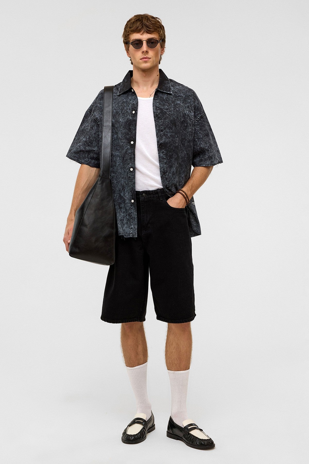 Oversized Denim Bermuda Shorts 40-285