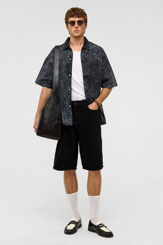 Oversized Denim Bermuda Shorts 40-285