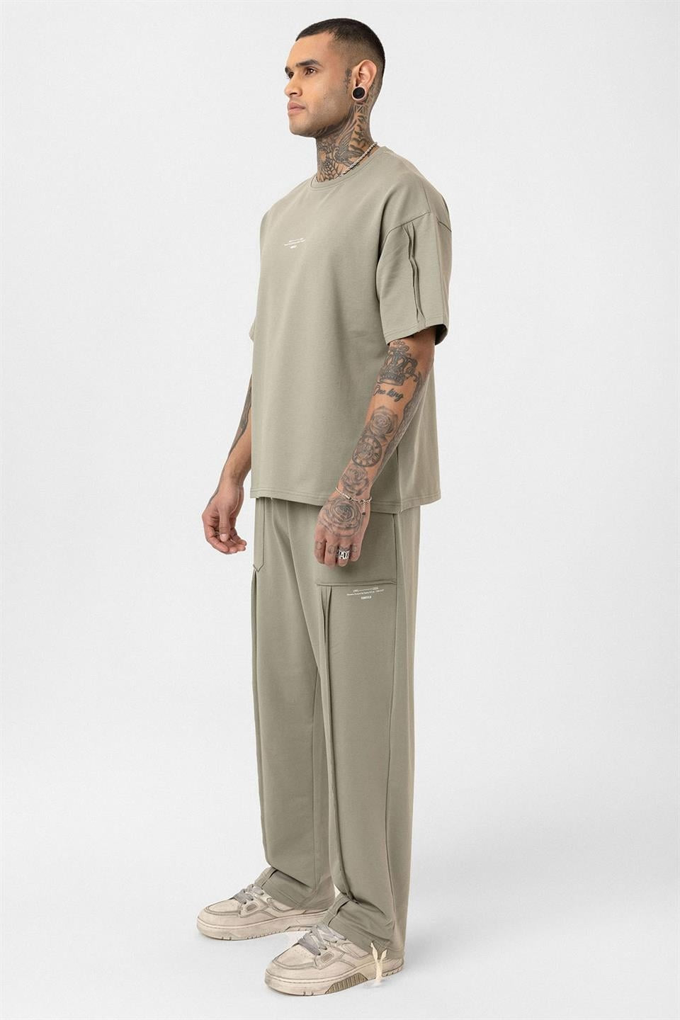 Printed Cuffed Pants Sweatsuit Set 40-293