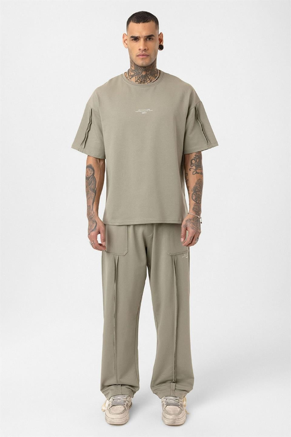 Printed Cuffed Pants Sweatsuit Set 40-293
