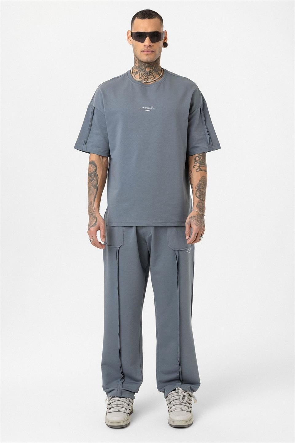 Printed Sweatpants with Cuffed Legs