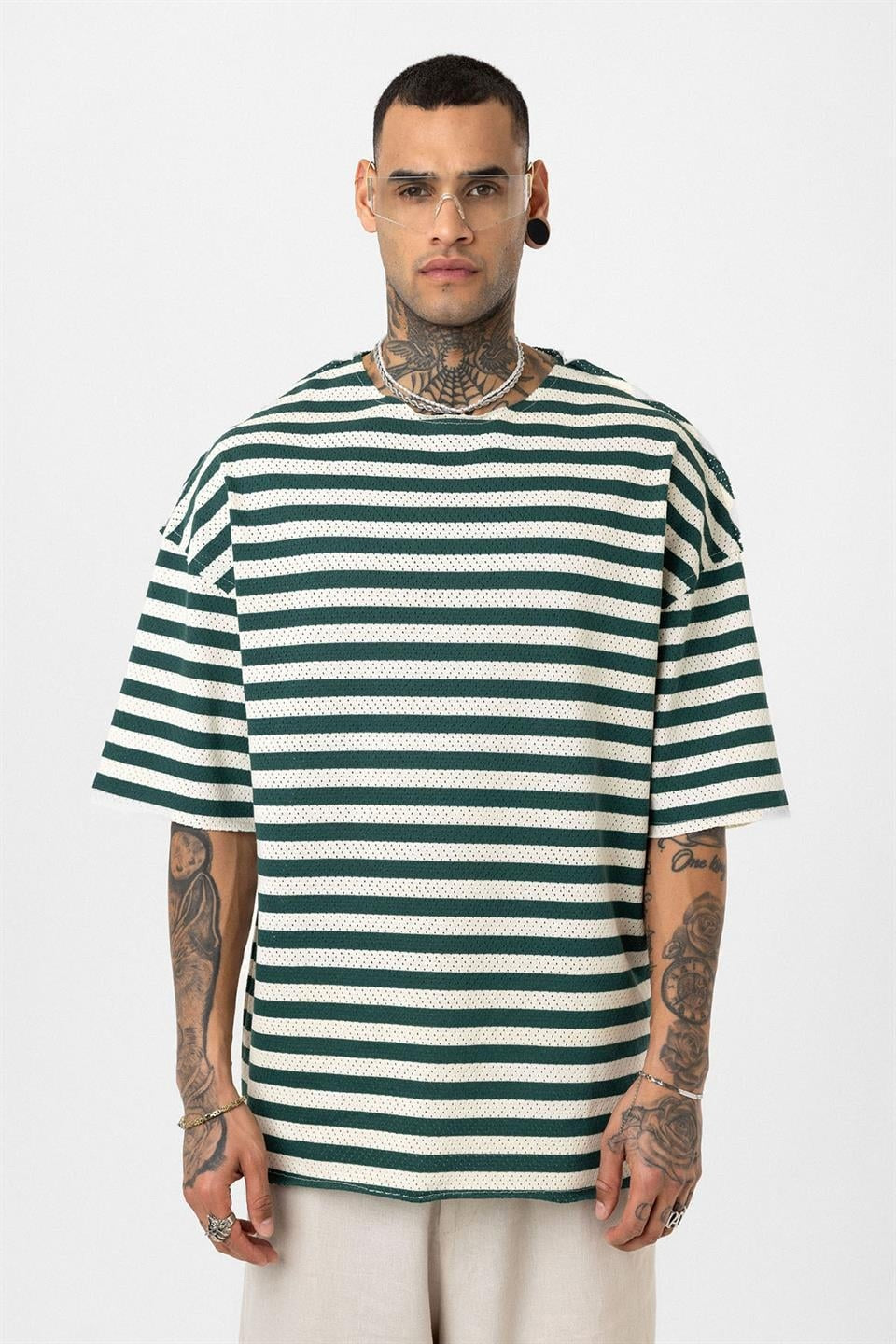 Oversized Striped Knit T-Shirt