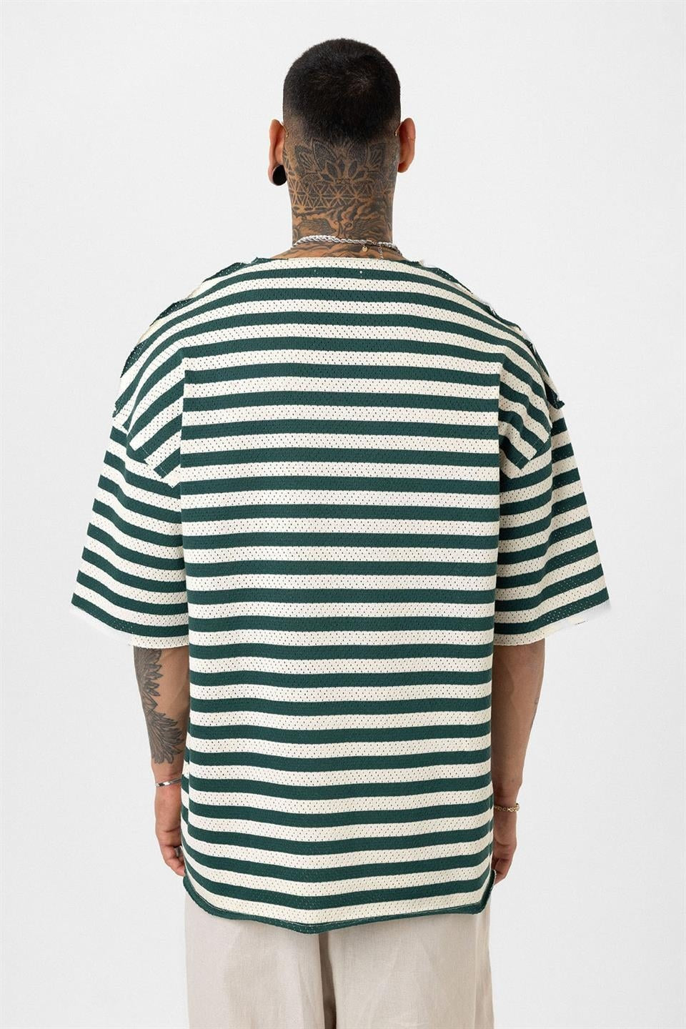 Oversized Striped Knit T-Shirt