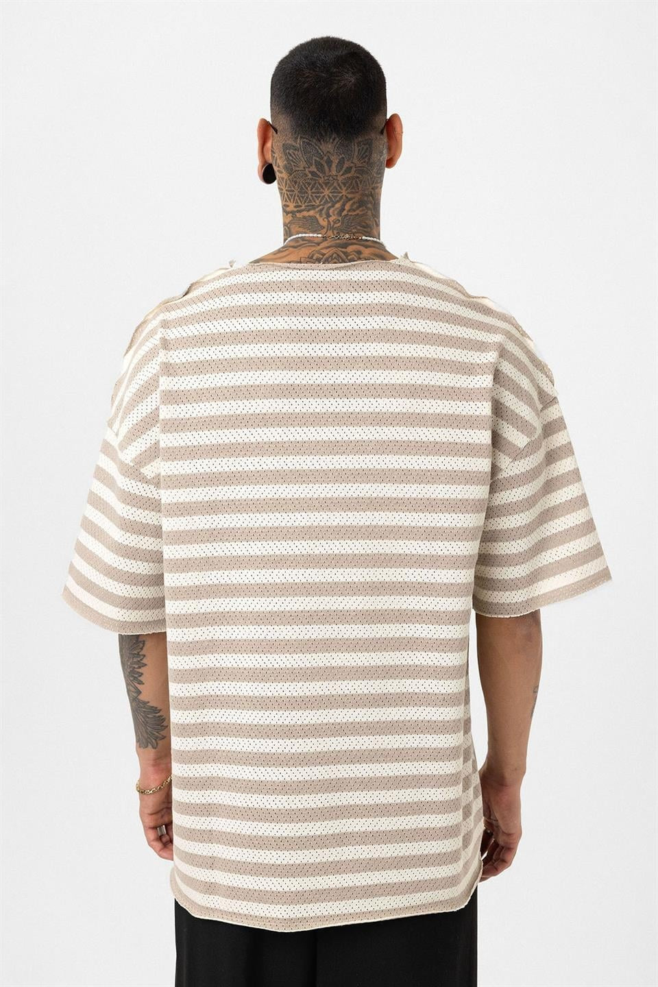 Oversized Striped Knit T-Shirt