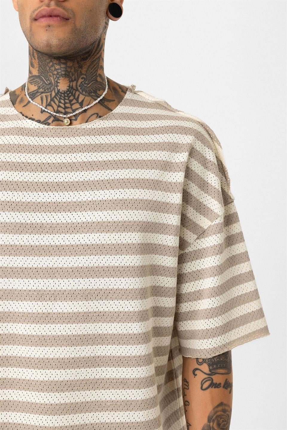 Oversized Striped Knit T-Shirt